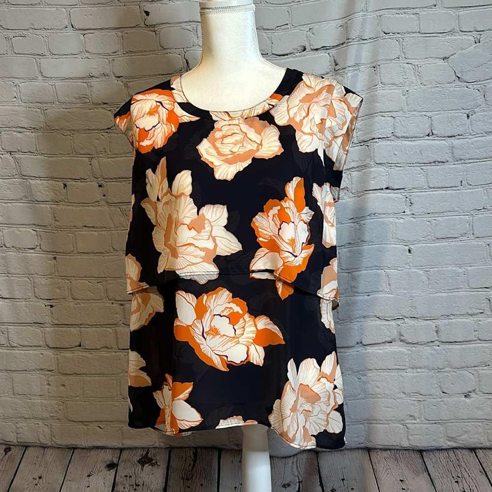 Cabi Blossom Floral Tiered Blouse Style 5030